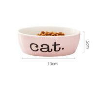 Ceramic bowl for pets - Pink cat, One size