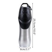 Stainless Steel Pets Drinking Water Bottle - Grey, 750ml