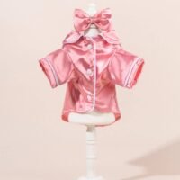Ozzie - Chic Satin Dog Shirt with Bow