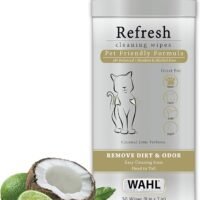 Wahl USA Cat Refresh Cleaning Wipes with Oatmeal Formula for Refreshing and Cleaning Dirty Cats - 50 Count - 820017-500