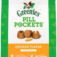 Greenies Pill Pockets for Dogs Capsule Size Natural Soft Dog Treats Chicken Flavor, 15.8 oz. Pack (60 Treats)