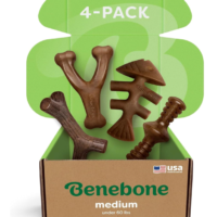 Benebone: Medium 4-Pack Dog Chew Toys – For Dogs Under 60 lbs